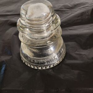 HEMINGRAY #42 Clear Glass Insulator Made in USA D12
